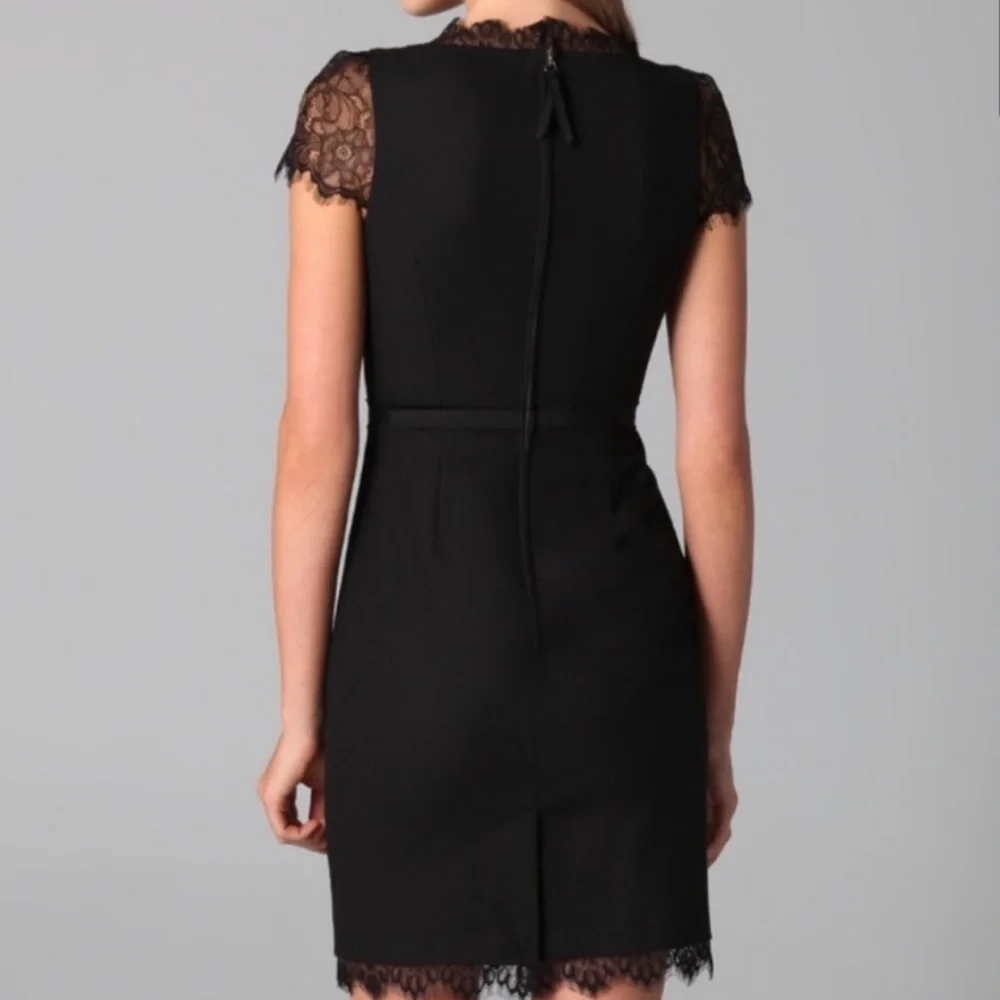 REBECCA TAYLOR black lace combo dress NWT sz 8 - Picture 4 of 6